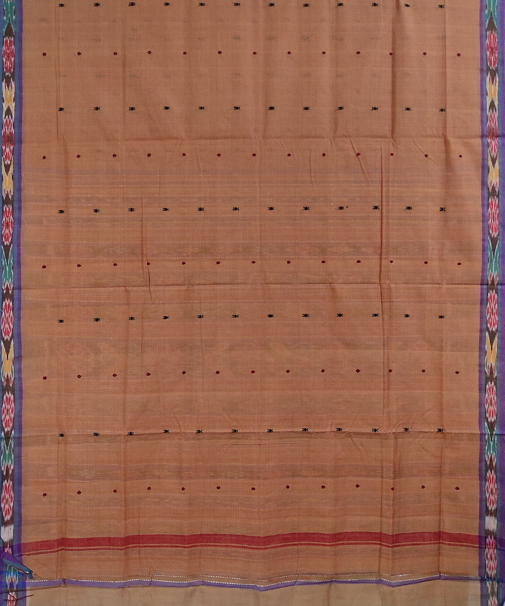 Beige handwoven cotton odisha ikat saree