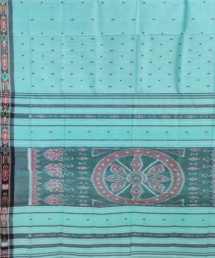 Aqua blue handwoven cotton odisha ikat saree