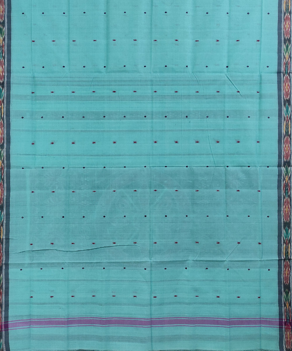 Aqua blue handwoven cotton odisha ikat saree