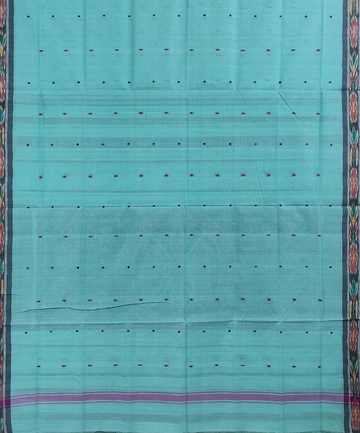 Aqua blue handwoven cotton odisha ikat saree