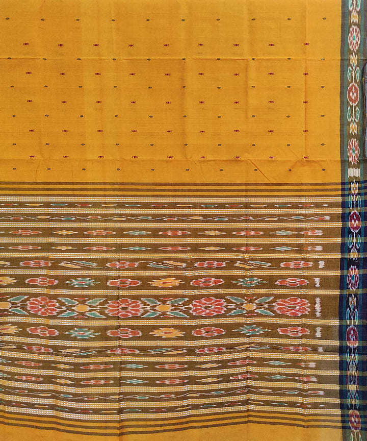Yellow handwoven cotton odisha ikat saree
