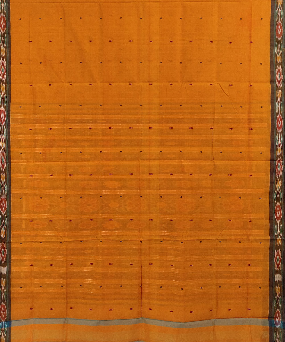 Yellow handwoven cotton odisha ikat saree