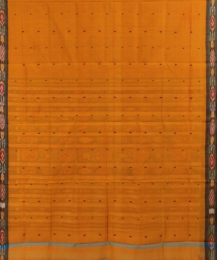 Yellow handwoven cotton odisha ikat saree