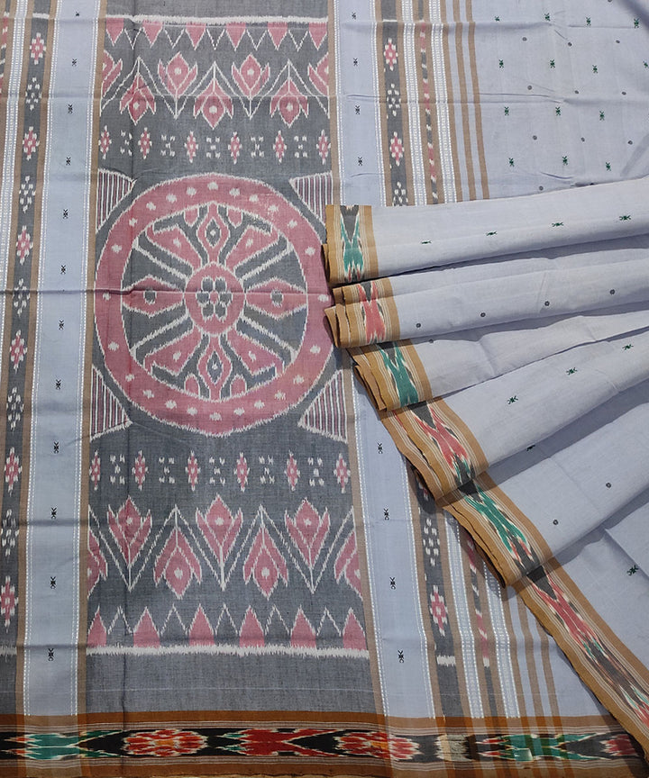 Grey handloom cotton odisha ikat saree