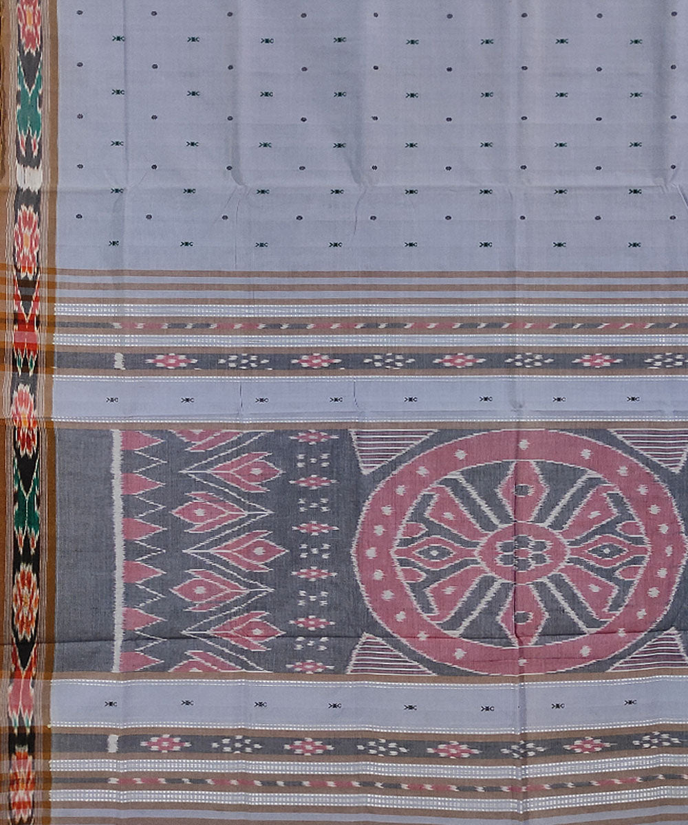 Grey handloom cotton odisha ikat saree