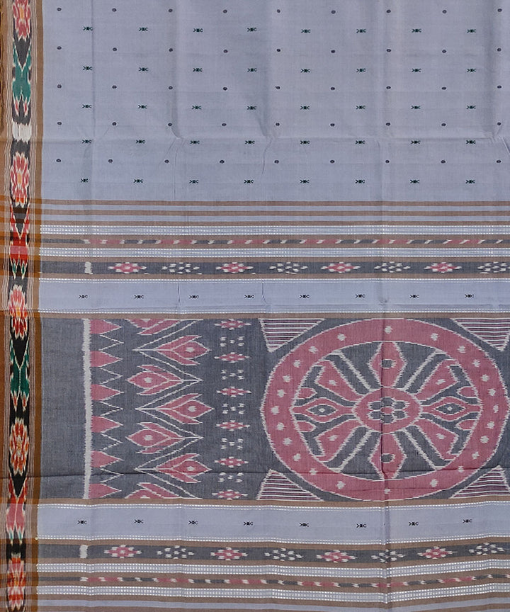 Grey handloom cotton odisha ikat saree