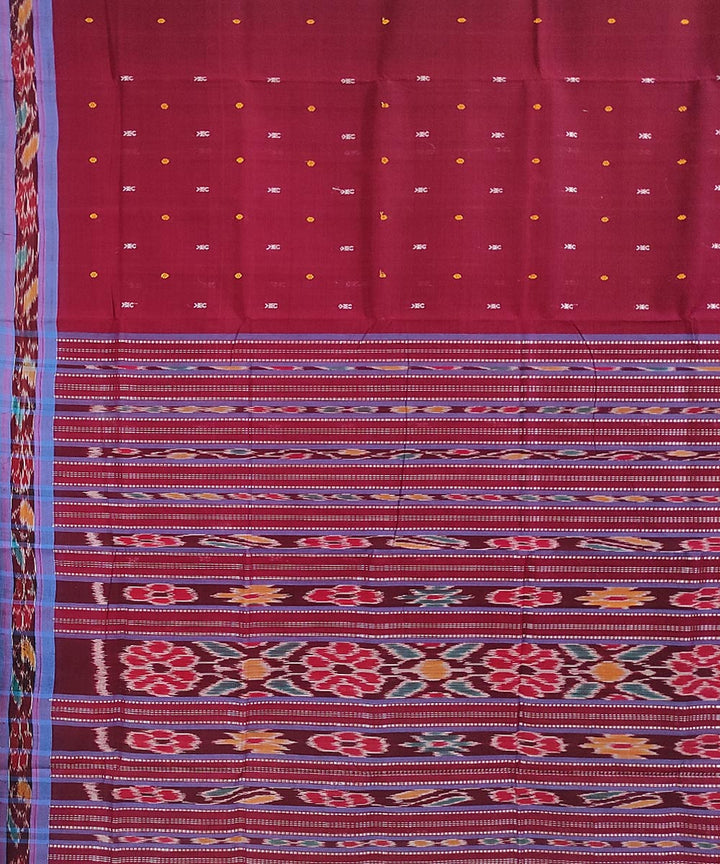Maroon handwoven cotton odisha ikat saree