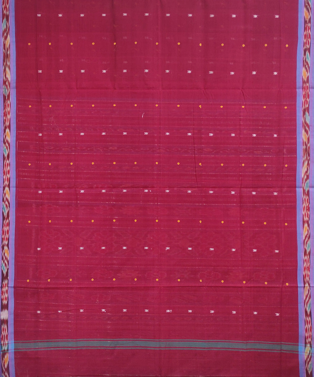 Maroon handwoven cotton odisha ikat saree