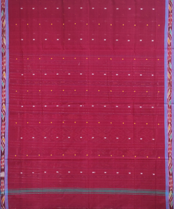 Maroon handwoven cotton odisha ikat saree