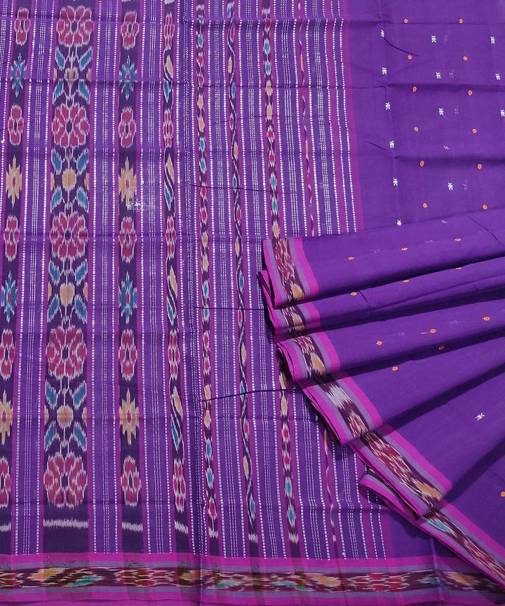 Lavender handwoven cotton odisha ikat saree