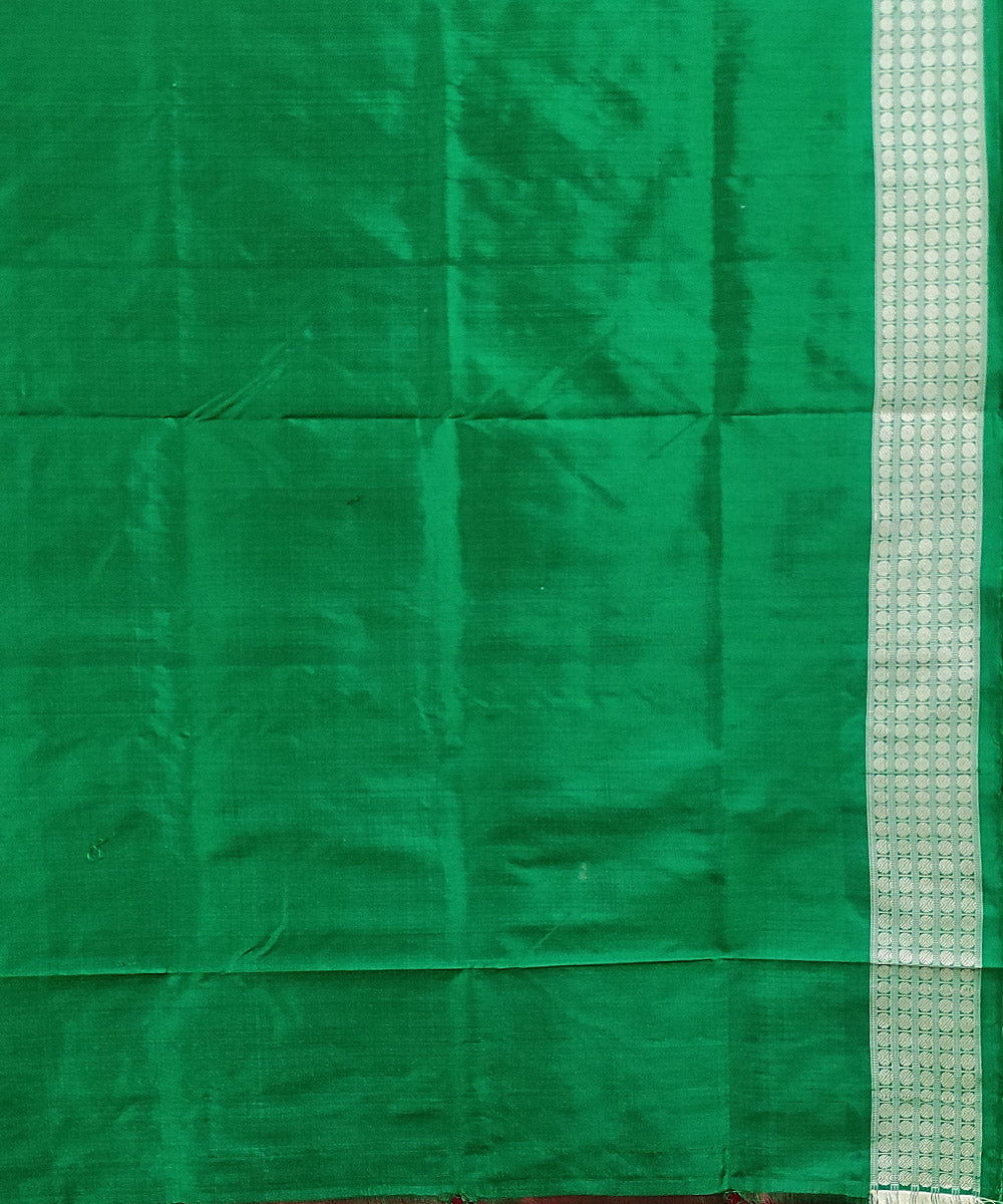 Red green handwoven silk bomkai saree