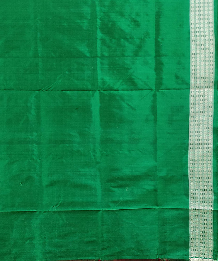 Red green handwoven silk bomkai saree