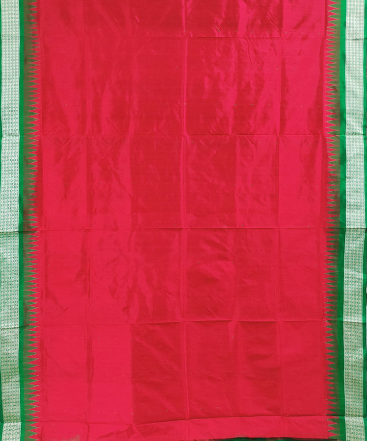 Red green handwoven silk bomkai saree