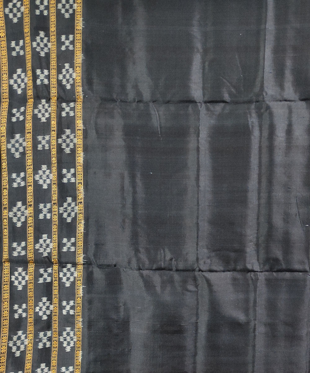 Red black hand loom cotton silk khandua saree