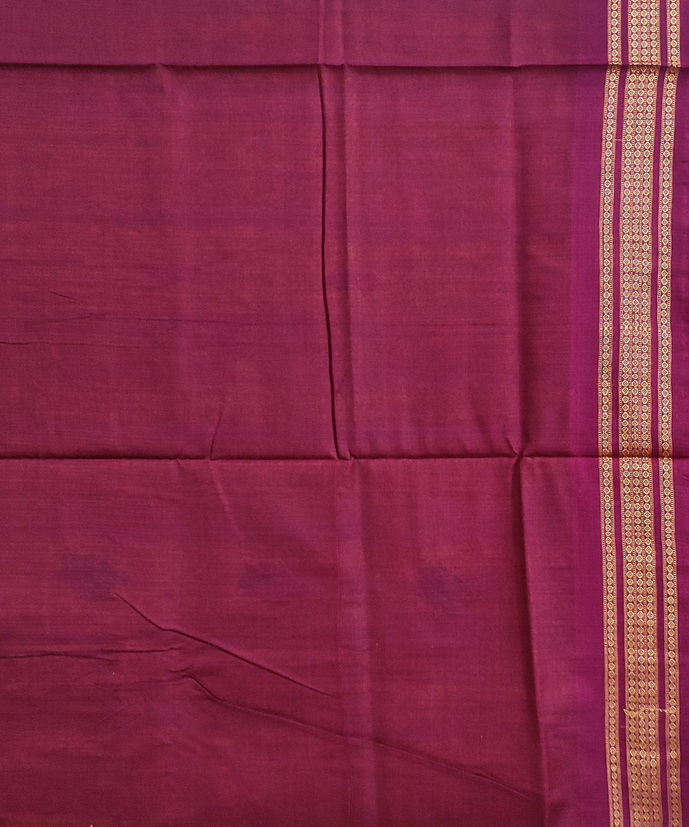 Yellow maroon handwoven cotton dongoria saree