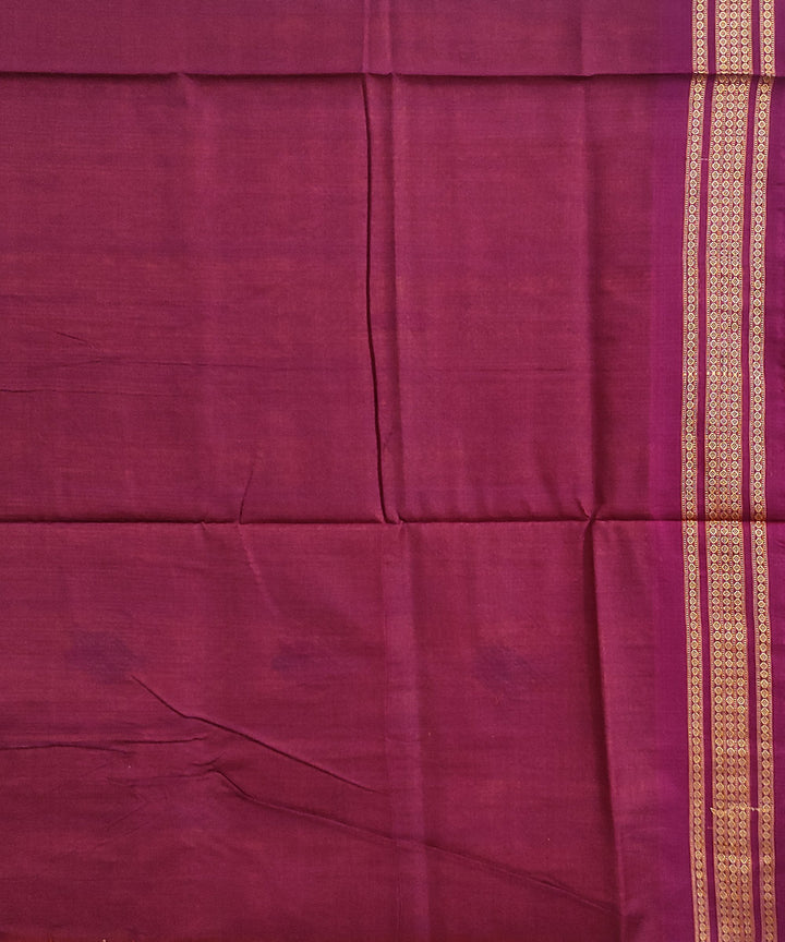 Yellow maroon handwoven cotton dongoria saree