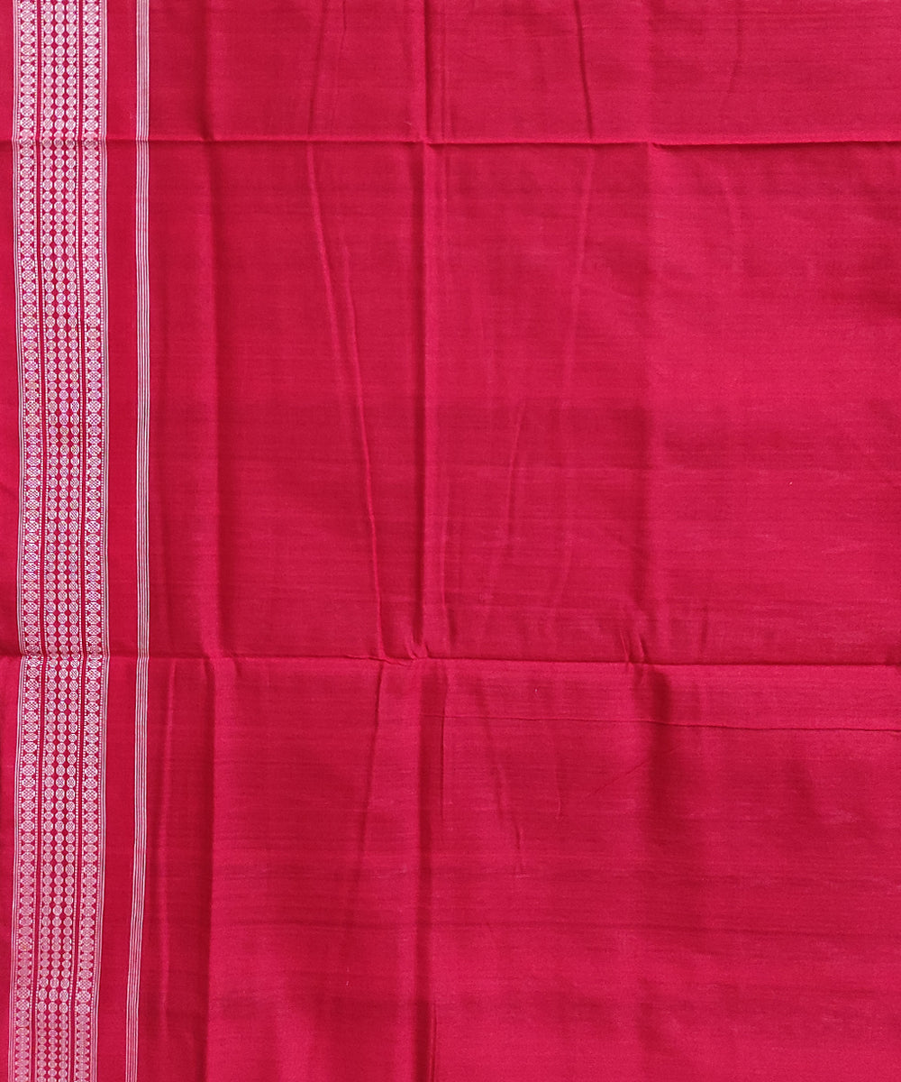Purple red cotton handwoven sambalpuri saree