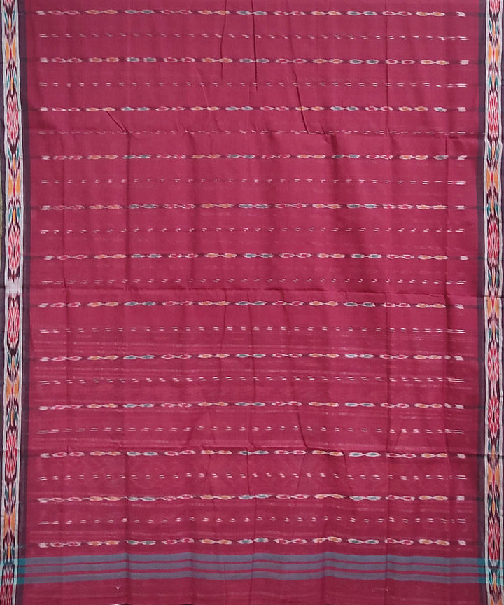 Maroon brown handwoven cotton odisha ikat berhampuri saree