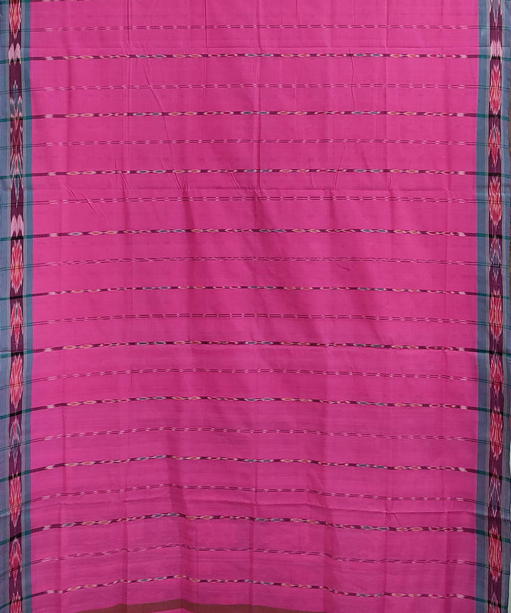 Pink blue handwoven cotton odisha ikat berhampuri saree