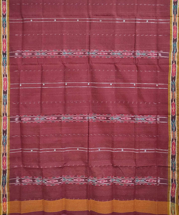 Brown handwoven cotton odisha ikat saree