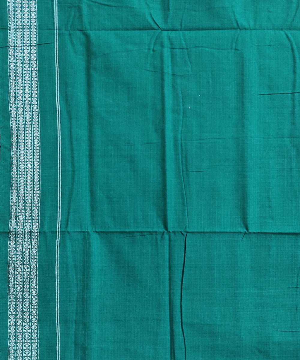 Grey green cotton handwoven sambalpuri saree