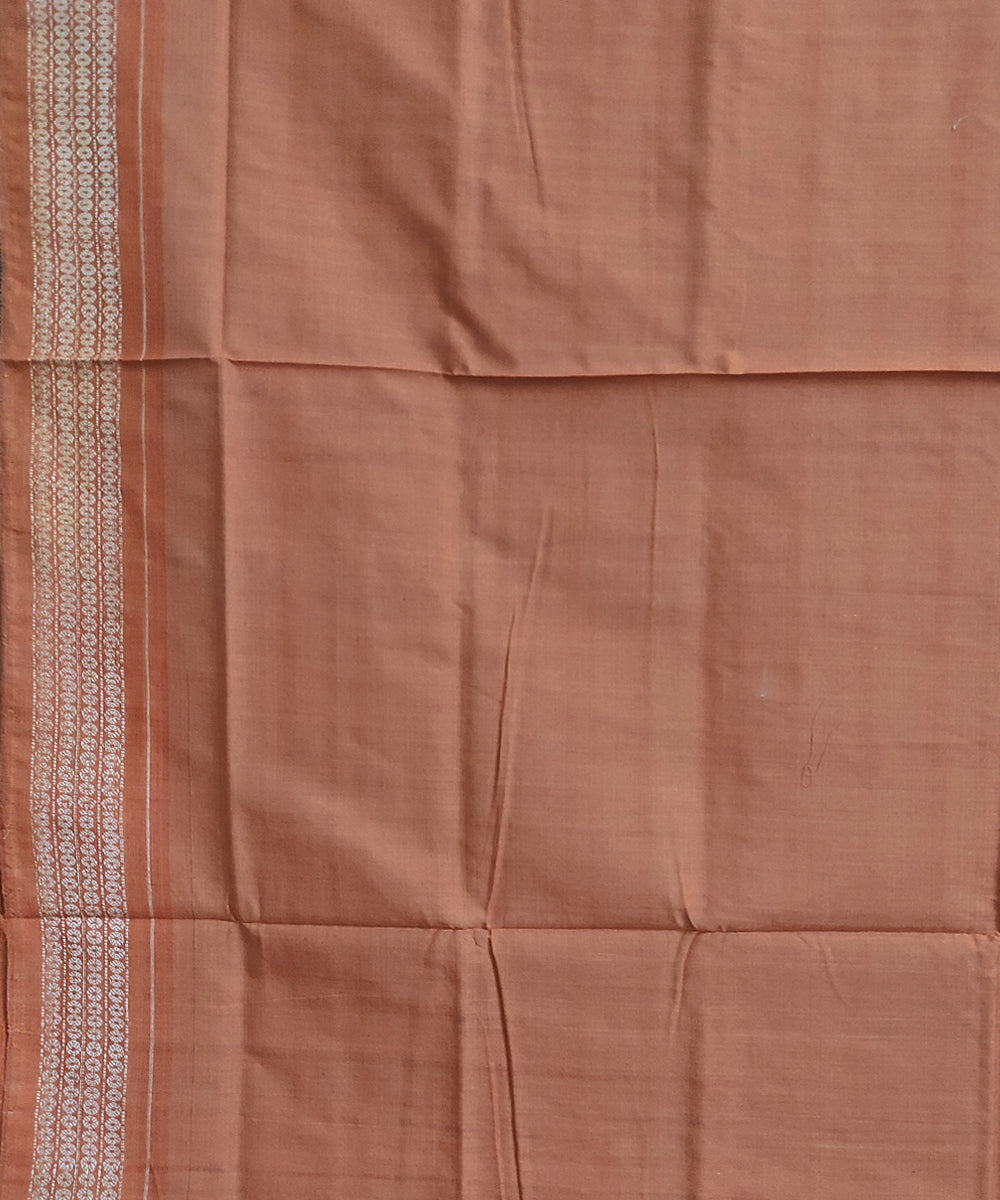 Maroon tawny brown cotton handwoven sambalpuri saree