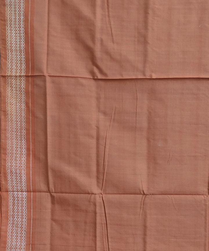 Maroon tawny brown cotton handwoven sambalpuri saree