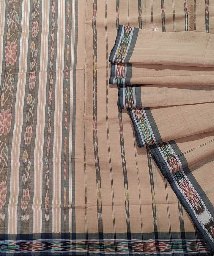 Beige handwoven cotton odisha ikat saree