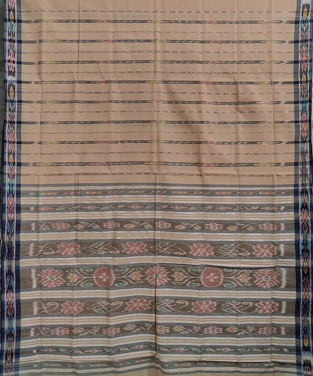 Beige handwoven cotton odisha ikat saree