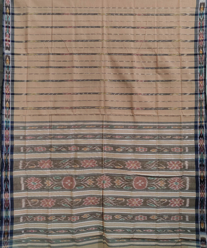 Beige handwoven cotton odisha ikat saree