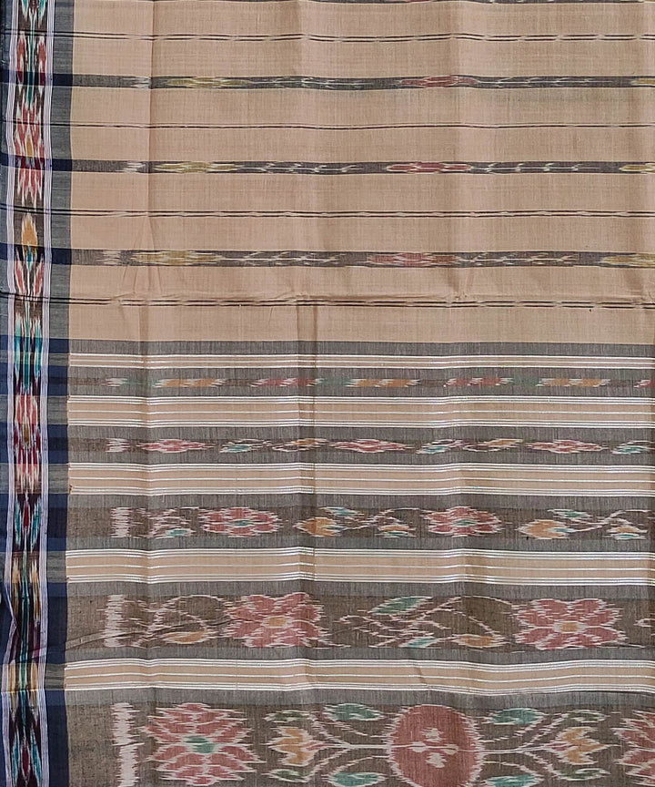 Beige handwoven cotton odisha ikat saree