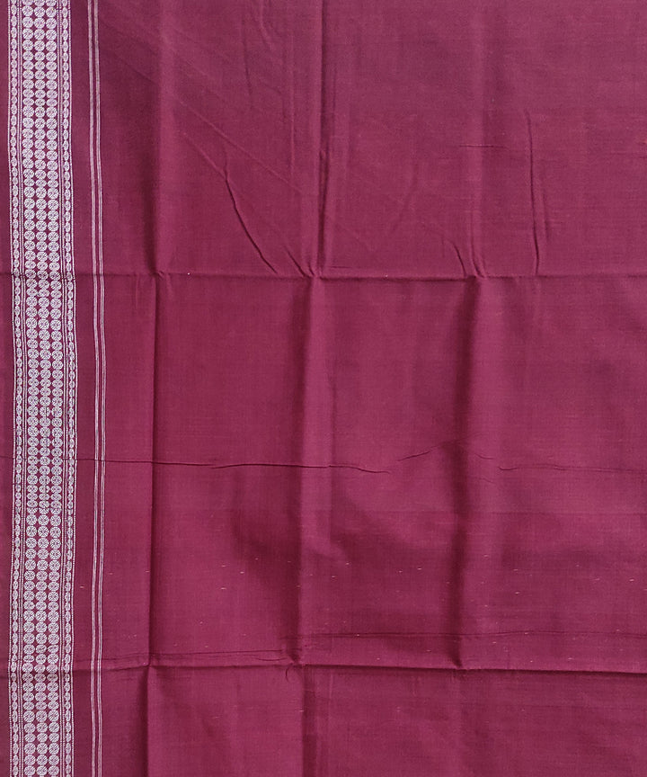 Brown rust maroon cotton handwoven sambalpuri saree