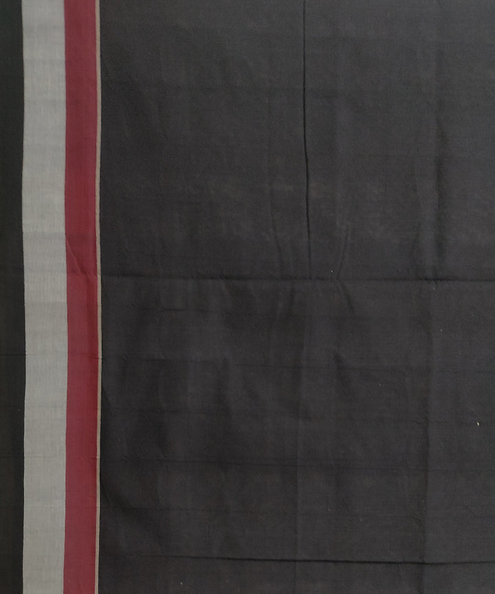 Grey black cotton handwoven sambalpuri saree