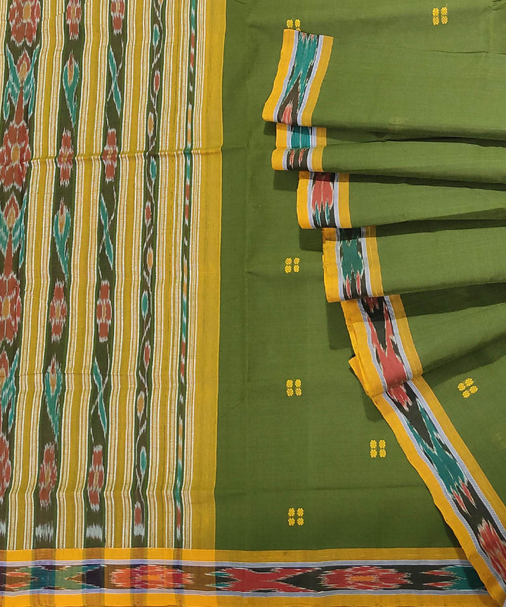 Mehendi green handwoven cotton odisha ikat berhampuri saree