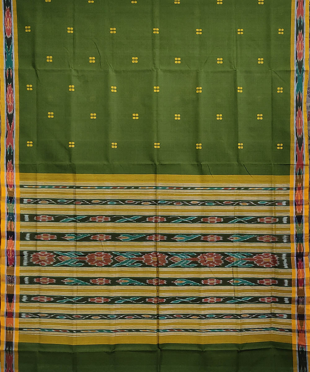 Mehendi green handwoven cotton odisha ikat berhampuri saree
