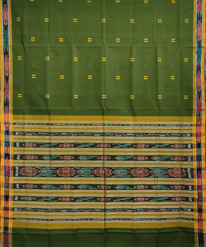 Mehendi green handwoven cotton odisha ikat berhampuri saree