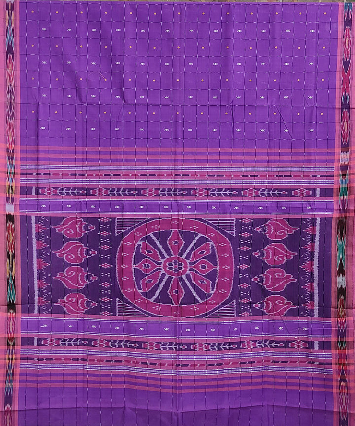 Lavender pink handwoven cotton odisha ikat saree