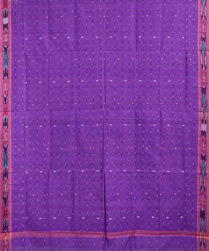 Lavender pink handwoven cotton odisha ikat saree
