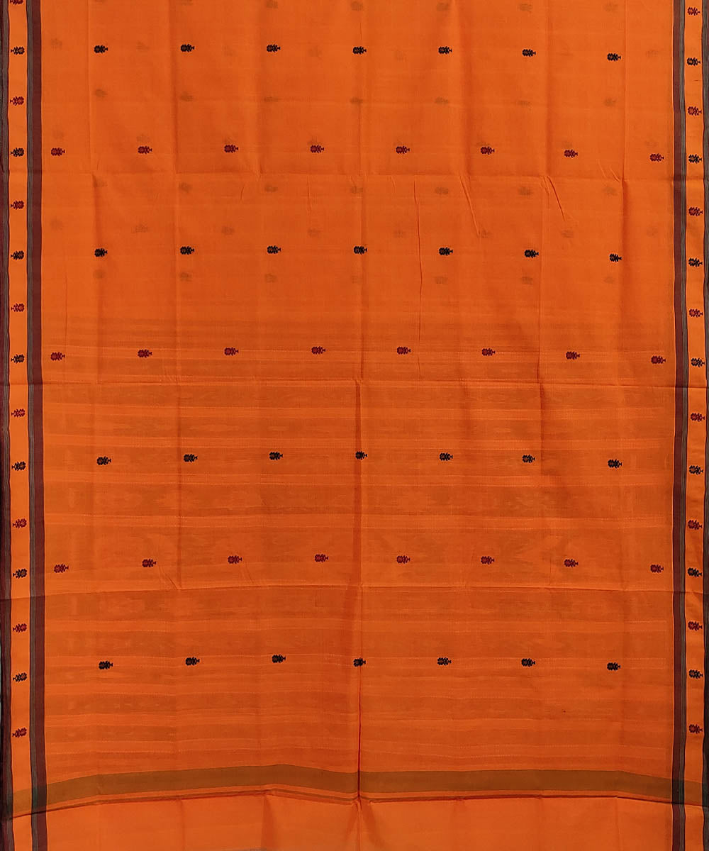 Orange handwoven cotton odisha ikat berhampuri saree