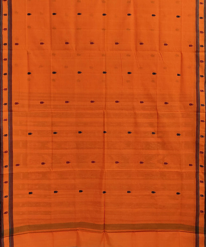 Orange handwoven cotton odisha ikat berhampuri saree