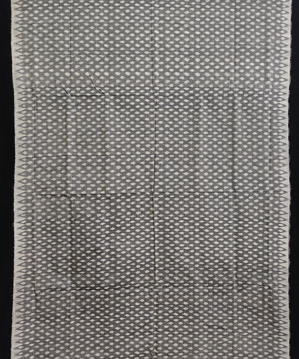 Grey black cotton handwoven sambalpuri saree