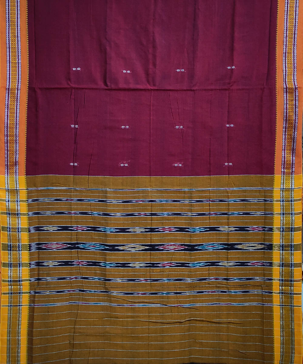 Boysenberry handwoven cotton odisha ikat berhampuri saree