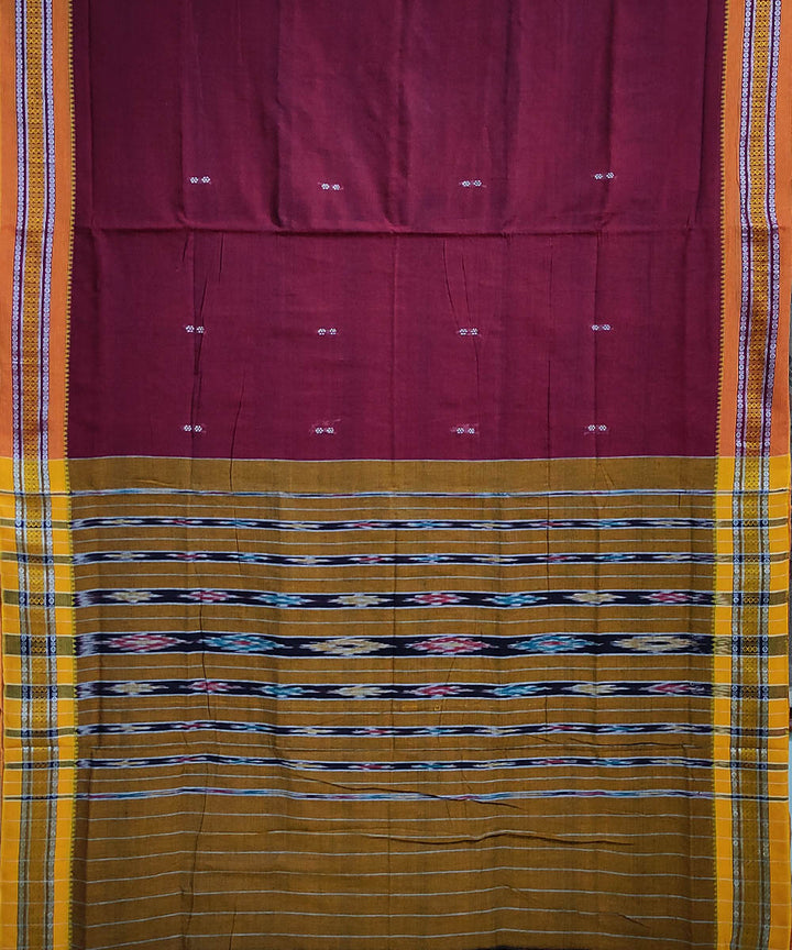 Boysenberry handwoven cotton odisha ikat berhampuri saree
