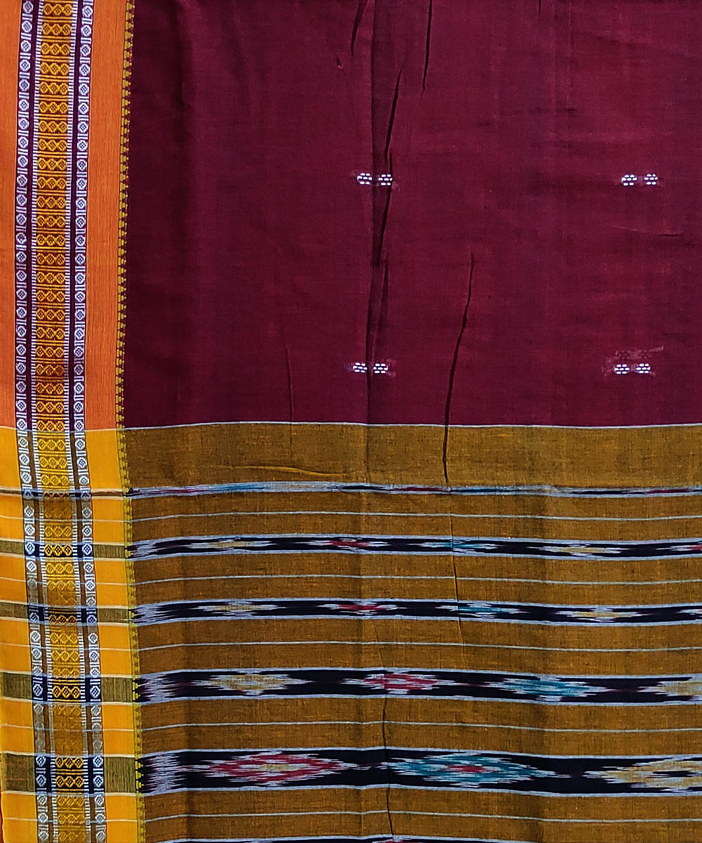 Boysenberry handwoven cotton odisha ikat berhampuri saree