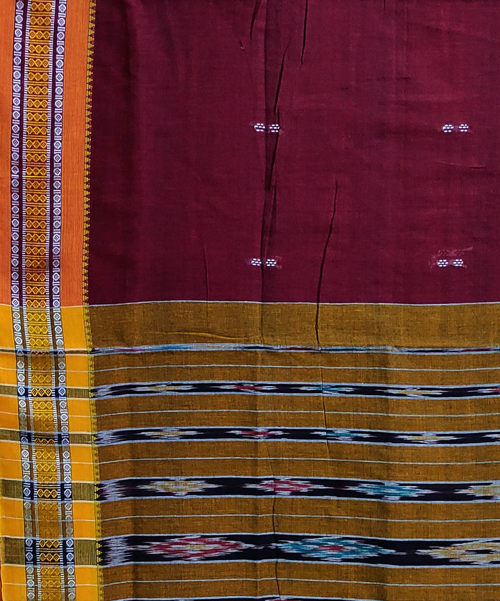 Boysenberry handwoven cotton odisha ikat berhampuri saree