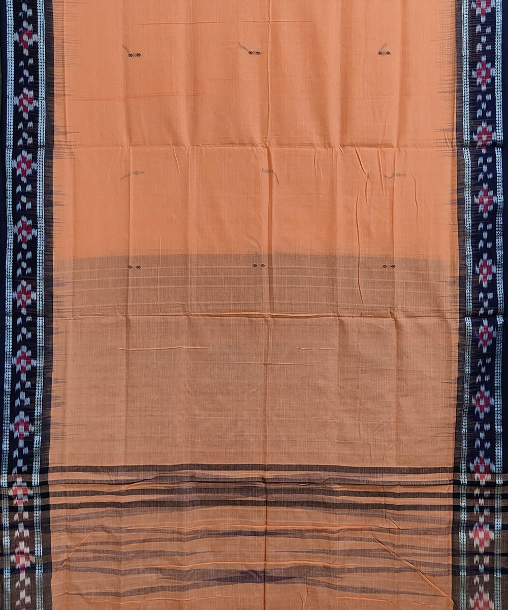 Light orange handwoven cotton berhampuri saree