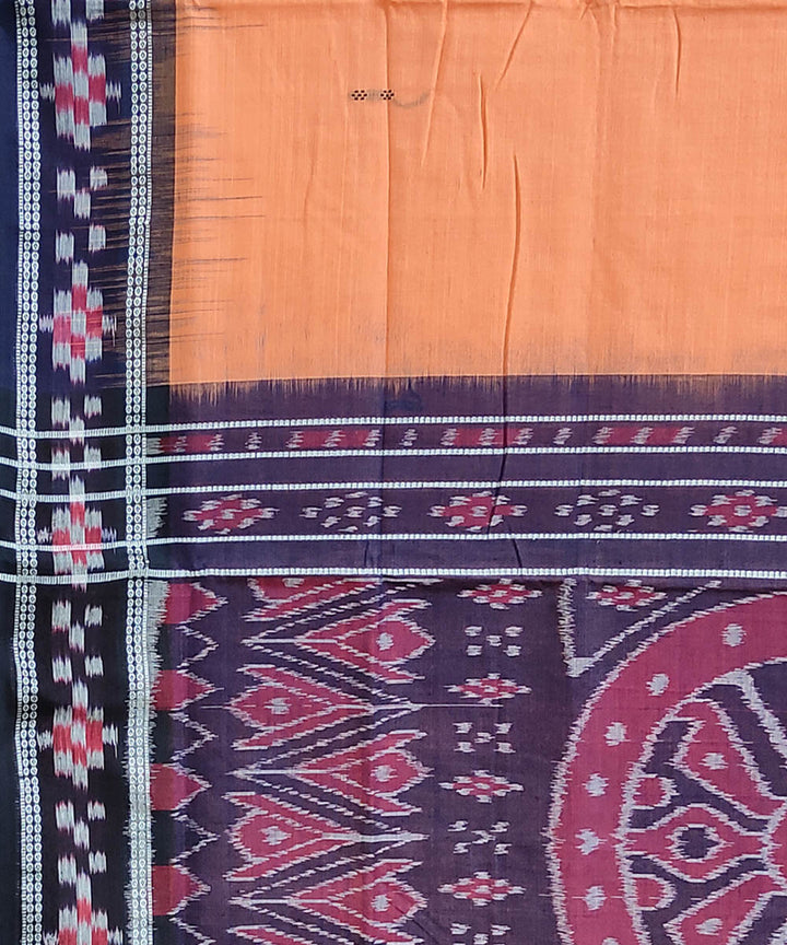 Light orange handwoven cotton berhampuri saree