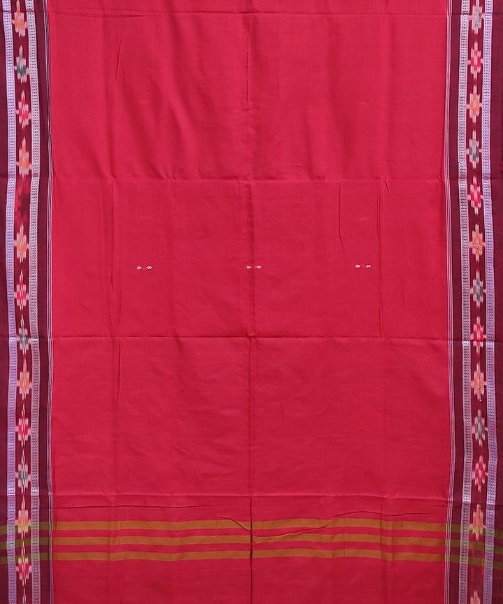 Red brown handwoven cotton berhampuri saree
