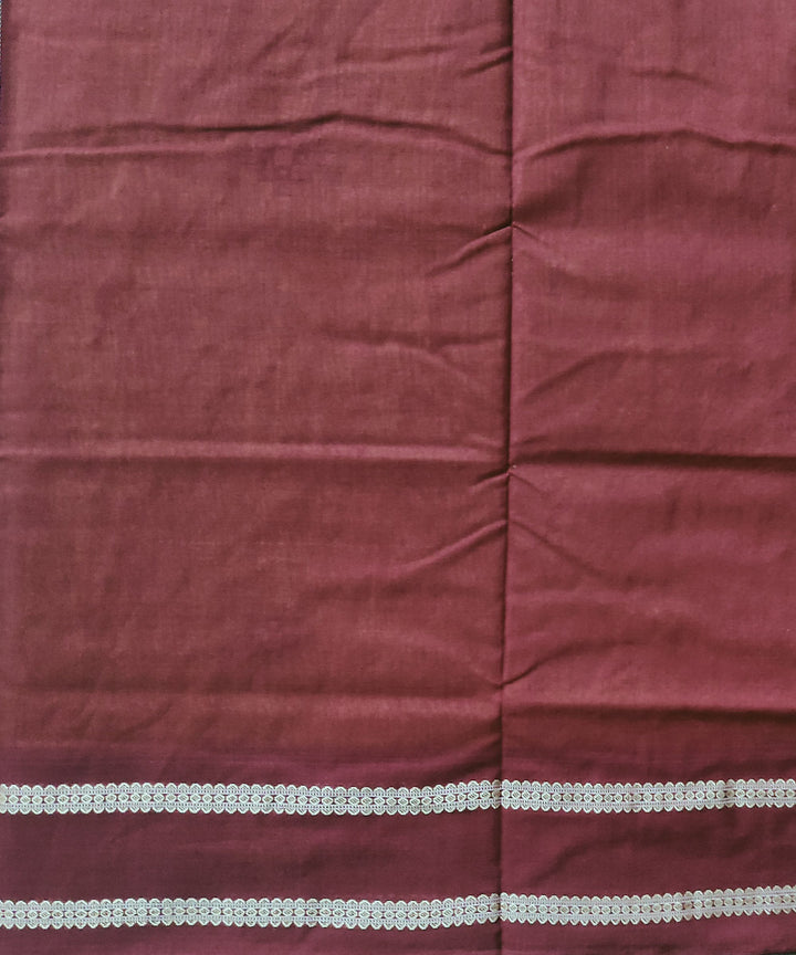 Orange maroon cotton handwoven bomkai saree