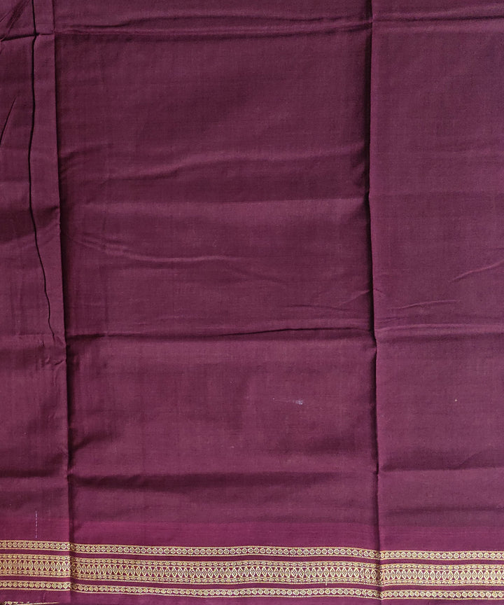 Light green maroon cotton handwoven sambalpuri saree